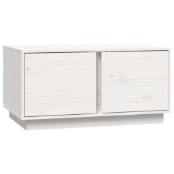 vidaXL Mesa de centro madera maciza de pino blanco 80x50x40 cm