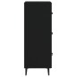 vidaXL Aparador de madera contrachapada negro 34,5x34x90 cm vidaXL Aparador de madera contrachapada negro 34,5x34x90 cm