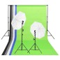 vidaXL Kit iluminación de estudio fotográfico con fondos y paraguas vidaXL Kit iluminación de estudio fotográfico con fondos y paraguas
