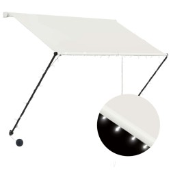 vidaXL Toldo retráctil con LED color crema 200x150 cm