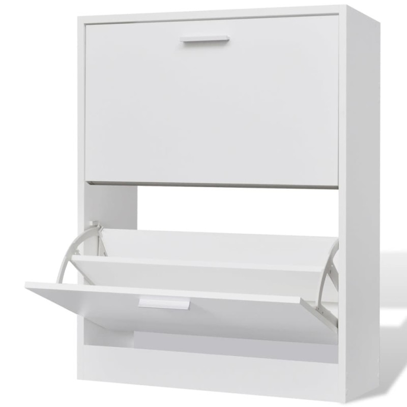 vidaXL Mueble zapatero blanco con 2 compartimentos vidaXL Mueble zapatero blanco con 2 compartimentos