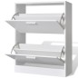 vidaXL Mueble zapatero blanco con 2 compartimentos vidaXL Mueble zapatero blanco con 2 compartimentos