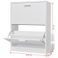 vidaXL Mueble zapatero blanco con 2 compartimentos vidaXL Mueble zapatero blanco con 2 compartimentos