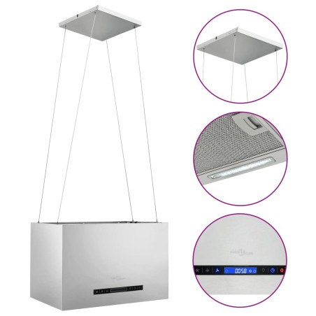 vidaXL Campana extractora colgante táctil LCD acero inoxidable 55 cm