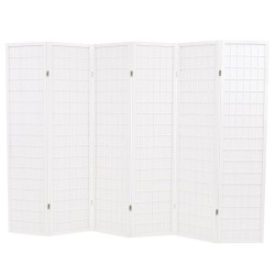 vidaXL Biombo plegable con 6 paneles estilo japonés 240x170 cm blanco