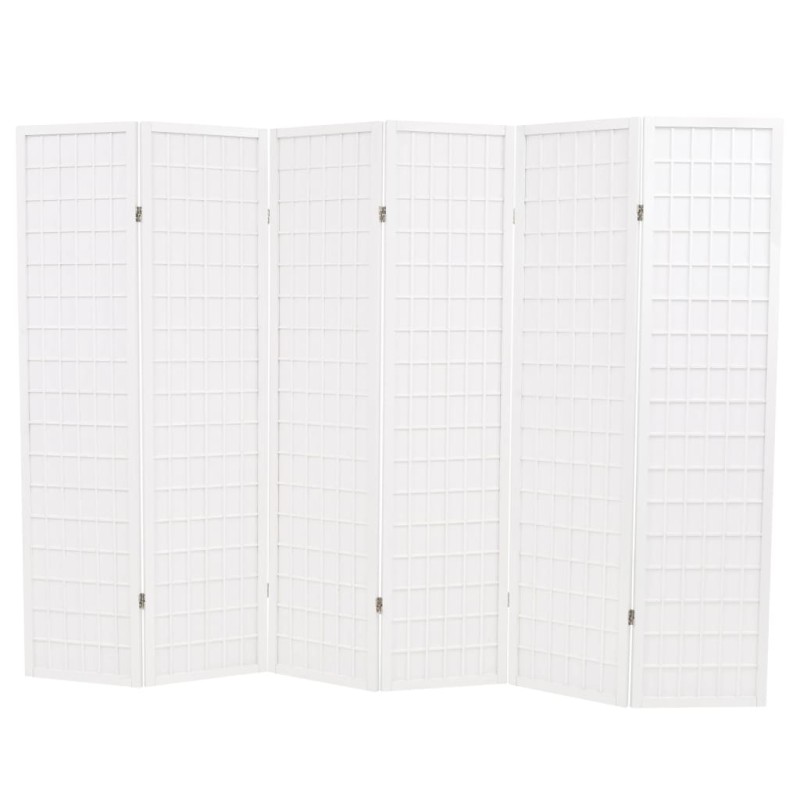 vidaXL Biombo plegable con 6 paneles estilo japonés 240x170 cm blanco vidaXL Biombo plegable con 6 paneles estilo japonés 240x170 cm blanco
