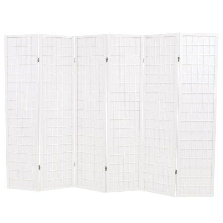 vidaXL Biombo plegable con 6 paneles estilo japonés 240x170 cm blanco