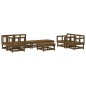 vidaXL Juego muebles de jardín 8 pzas madera maciza pino marrón miel vidaXL Juego muebles de jardín 8 pzas madera maciza pino marrón miel