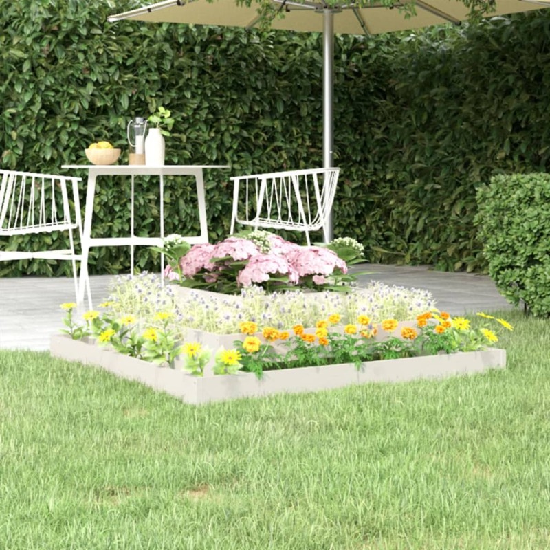 vidaXL Jardinera madera maciza de pino blanco 110x110x27 cm vidaXL Jardinera madera maciza de pino blanco 110x110x27 cm