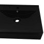 vidaXL Lavabo rectangular cerámica orificio de grifo negro 60x46 cm vidaXL Lavabo rectangular cerámica orificio de grifo negro 60x46 cm