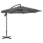 vidaXL Sombrilla voladiza con poste de acero 300 cm antracita vidaXL Sombrilla voladiza con poste de acero 300 cm antracita