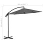 vidaXL Sombrilla voladiza con poste de acero 300 cm antracita vidaXL Sombrilla voladiza con poste de acero 300 cm antracita