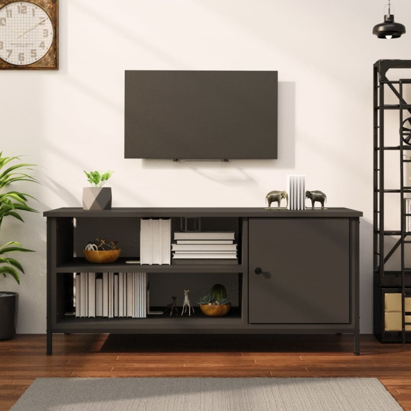 vidaXL Mueble de TV madera contrachapada negro 100x40x45 cm vidaXL Mueble de TV madera contrachapada negro 100x40x45 cm
