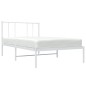 vidaXL Estructura de cama de metal con cabecero blanco 90x200 cm vidaXL Estructura de cama de metal con cabecero blanco 90x200 cm