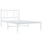 vidaXL Estructura de cama de metal con cabecero blanco 90x200 cm vidaXL Estructura de cama de metal con cabecero blanco 90x200 cm