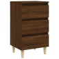 vidaXL Mesita de noche 2 uds patas de madera roble marrón 40x35x69 cm vidaXL Mesita de noche 2 uds patas de madera roble marrón 40x35x69 cm