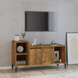 vidaXL Mueble para TV madera contrachapada roble ahumado 100x35x55 cm