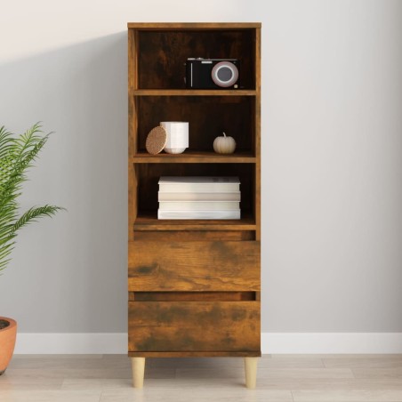 vidaXL Aparador alto madera contrachapada roble ahumado 40x36x110 cm