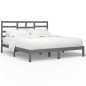 vidaXL Estructura de cama madera maciza gris Super King 180x200 cm