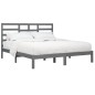 vidaXL Estructura de cama madera maciza gris Super King 180x200 cm