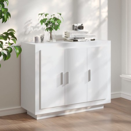 vidaXL Aparador de madera contrachapada blanco 92x35x75 cm