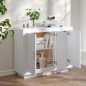 vidaXL Aparador de madera contrachapada blanco 92x35x75 cm vidaXL Aparador de madera contrachapada blanco 92x35x75 cm