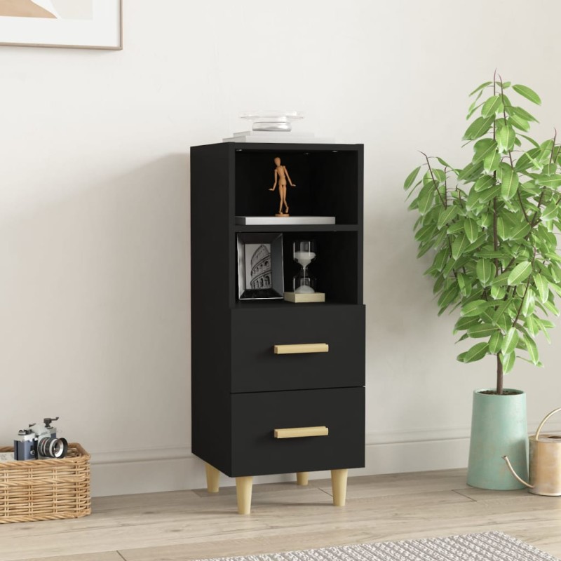 vidaXL Aparador de madera contrachapada negro 34,5x34x90 cm vidaXL Aparador de madera contrachapada negro 34,5x34x90 cm
