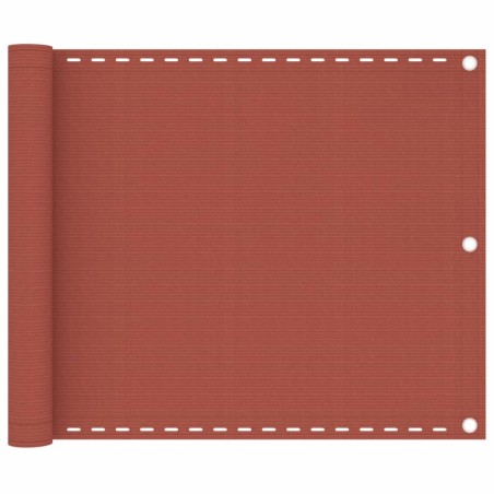 vidaXL Toldo para balcón HDPE terracota 75x500 cm 
