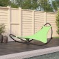 vidaXL Tumbona mecedora con ruedas acero y tejido textilene verde vidaXL Tumbona mecedora con ruedas acero y tejido textilene verde