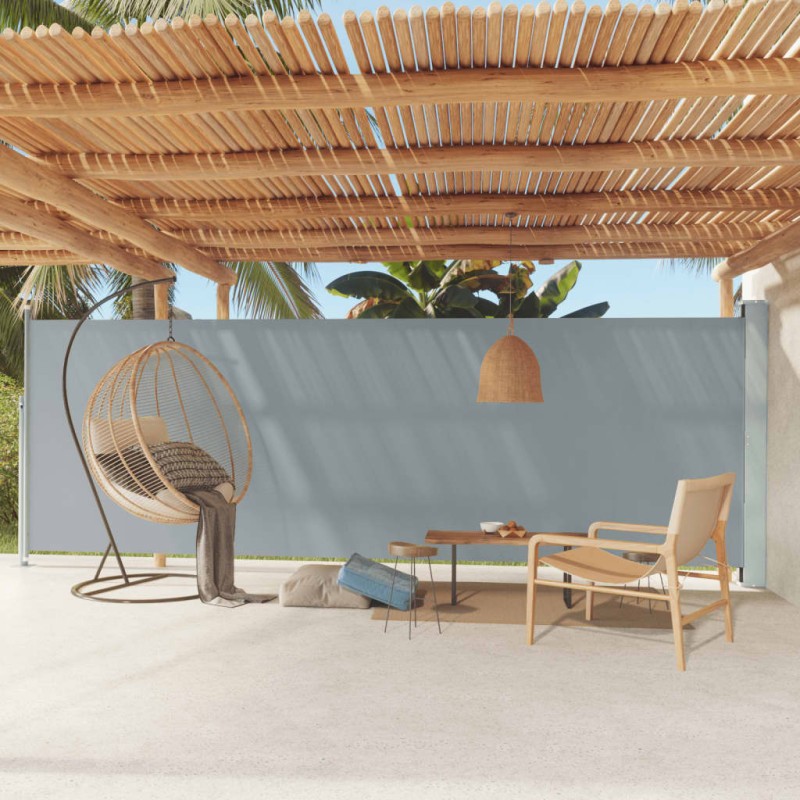 vidaXL Toldo lateral retráctil de jardín gris 180x600 cm vidaXL Toldo lateral retráctil de jardín gris 180x600 cm