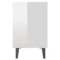 vidaXL Mesita de noche con patas de metal blanco brillo 40x30x50 cm vidaXL Mesita de noche con patas de metal blanco brillo 40x30x50 cm