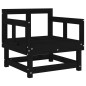 vidaXL Sillones de jardín con cojines 2 uds madera maciza pino negro vidaXL Sillones de jardín con cojines 2 uds madera maciza pino negro