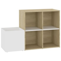 vidaXL Zapatero de recibidor contrachapado blanco roble 105x35,5x70 cm