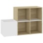 vidaXL Zapatero de recibidor contrachapado blanco roble 105x35,5x70 cm vidaXL Zapatero de recibidor contrachapado blanco roble 105x35,5x70 cm