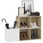 vidaXL Zapatero de recibidor contrachapado blanco roble 105x35,5x70 cm vidaXL Zapatero de recibidor contrachapado blanco roble 105x35,5x70 cm