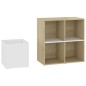 vidaXL Zapatero de recibidor contrachapado blanco roble 105x35,5x70 cm vidaXL Zapatero de recibidor contrachapado blanco roble 105x35,5x70 cm