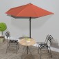 vidaXL Sombrilla balcón semicircular aluminio terracota 270x144x222 cm vidaXL Sombrilla balcón semicircular aluminio terracota 270x144x222 cm