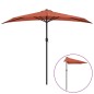 vidaXL Sombrilla balcón semicircular aluminio terracota 270x144x222 cm vidaXL Sombrilla balcón semicircular aluminio terracota 270x144x222 cm