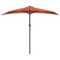 vidaXL Sombrilla balcón semicircular aluminio terracota 270x144x222 cm vidaXL Sombrilla balcón semicircular aluminio terracota 270x144x222 cm