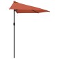 vidaXL Sombrilla balcón semicircular aluminio terracota 270x144x222 cm vidaXL Sombrilla balcón semicircular aluminio terracota 270x144x222 cm