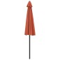vidaXL Sombrilla balcón semicircular aluminio terracota 270x144x222 cm vidaXL Sombrilla balcón semicircular aluminio terracota 270x144x222 cm