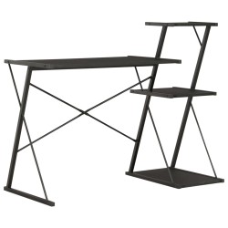 vidaXL Escritorio con estantería negro 116x50x93 cm