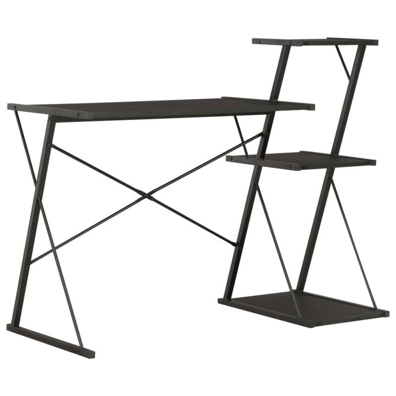 vidaXL Escritorio con estantería negro 116x50x93 cm vidaXL Escritorio con estantería negro 116x50x93 cm