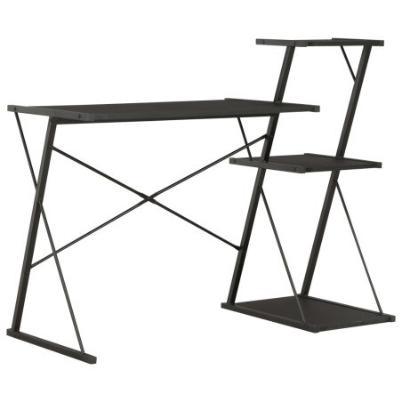 vidaXL Escritorio con estantería negro 116x50x93 cm