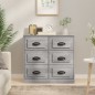 vidaXL Aparador de madera contrachapada gris Sonoma 70x35,5x67,5 cm