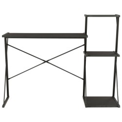 vidaXL Escritorio con estantería negro 116x50x93 cm