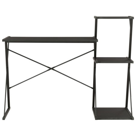 vidaXL Escritorio con estantería negro 116x50x93 cm