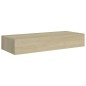 vidaXL Estante con cajón de pared MDF roble 60x23,5x10 cm vidaXL Estante con cajón de pared MDF roble 60x23,5x10 cm