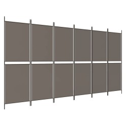 vidaXL Biombo divisor de 6 paneles de tela gris antracita 300x220 cm