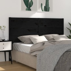 vidaXL Cabecero madera maciza de pino negro 146x4x100 cm